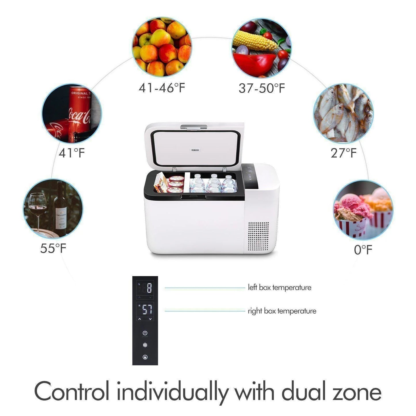 21QT GO20 Dual Zone 12V Portable Freezer | ICECO