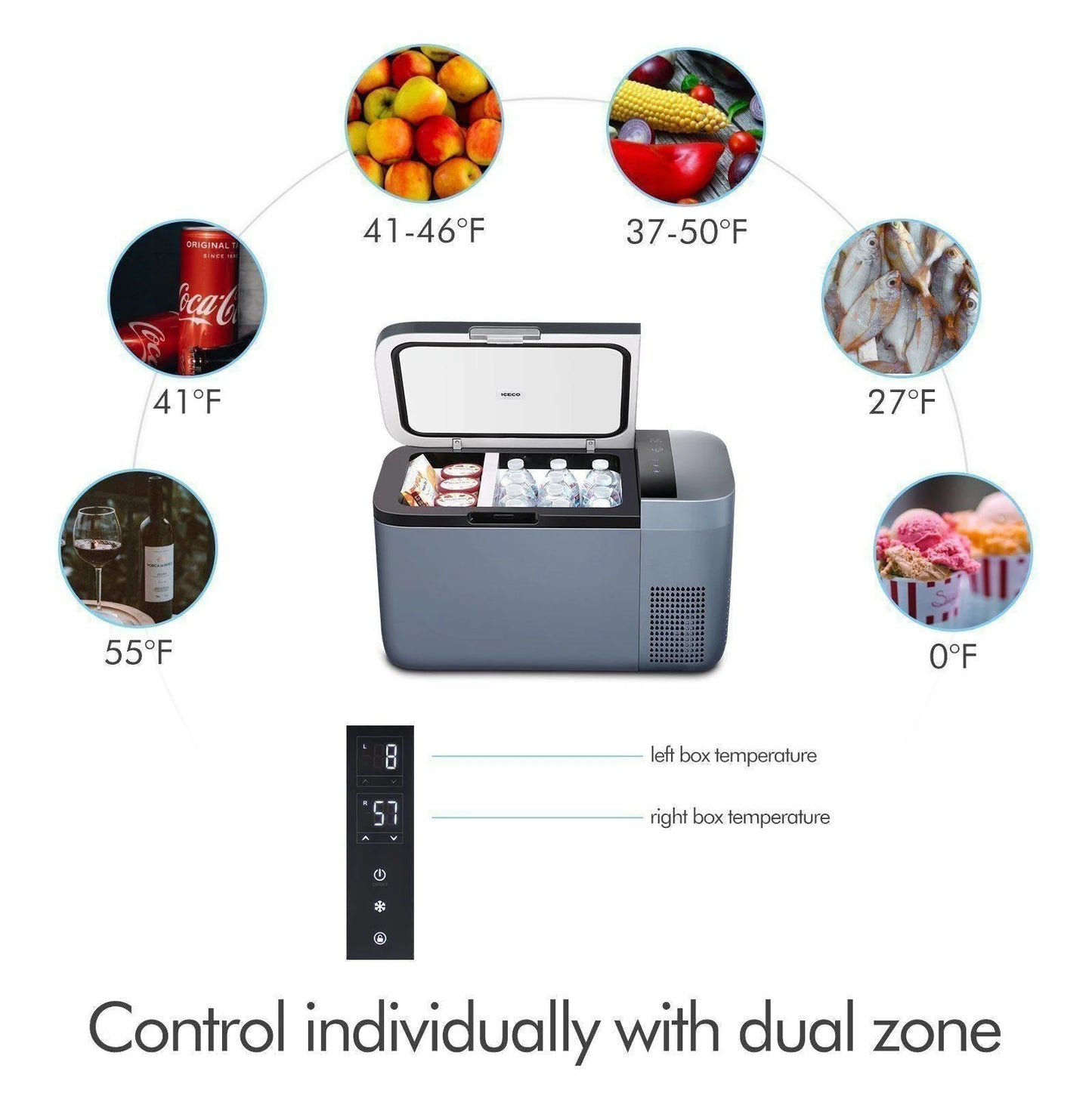 21QT GO20 Dual Zone 12V Portable Freezer | ICECO