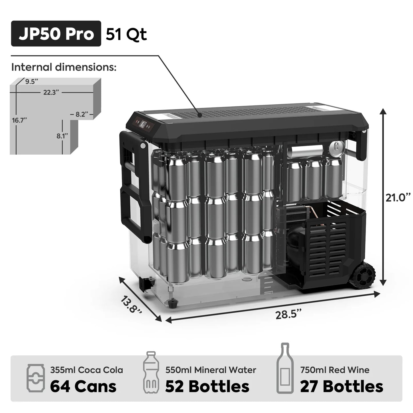 JP Pro Wheeled Portable Freezer with Slide Mount | ICECO