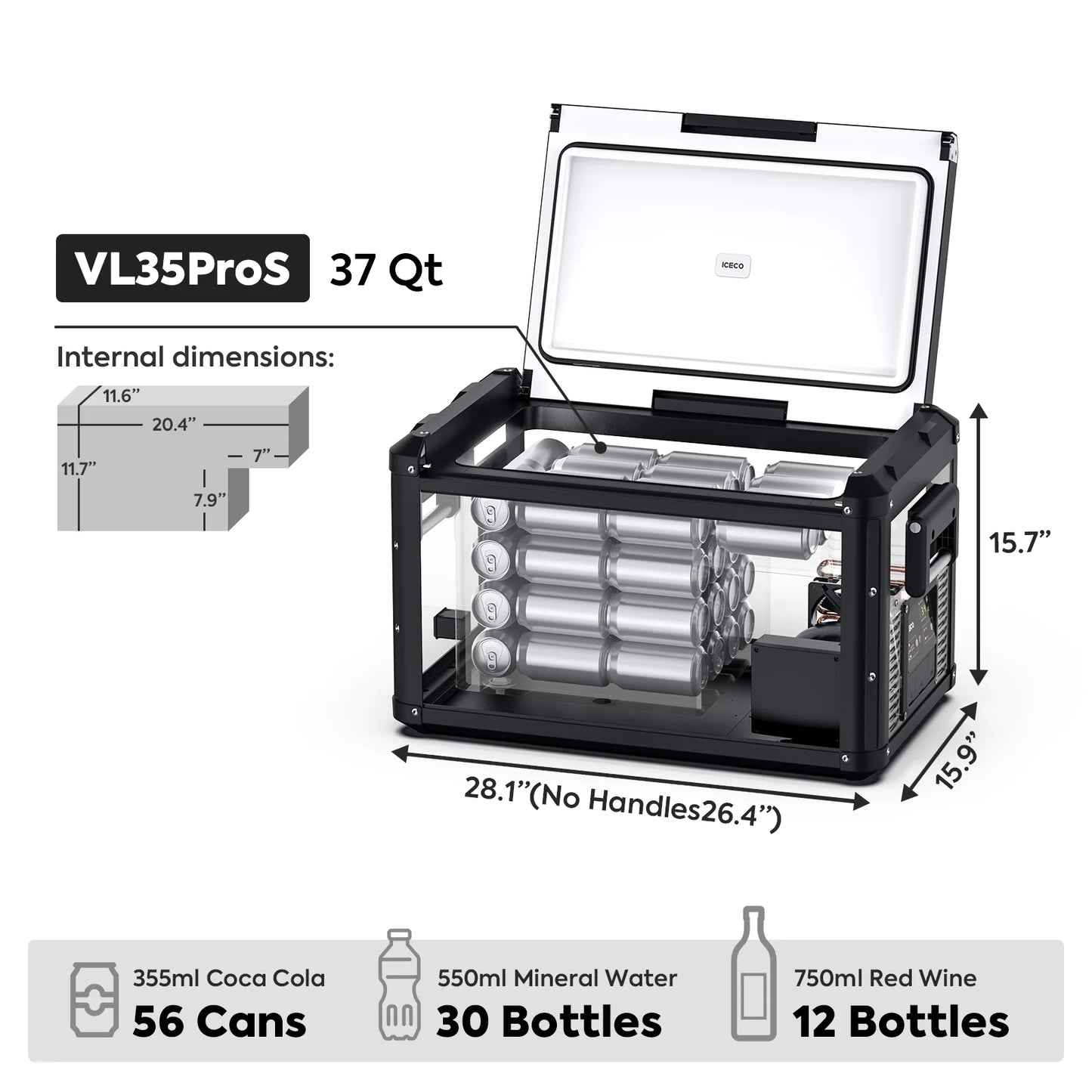 NEW!37QT VL35ProS Single Zone Portable Fridge Freezer
