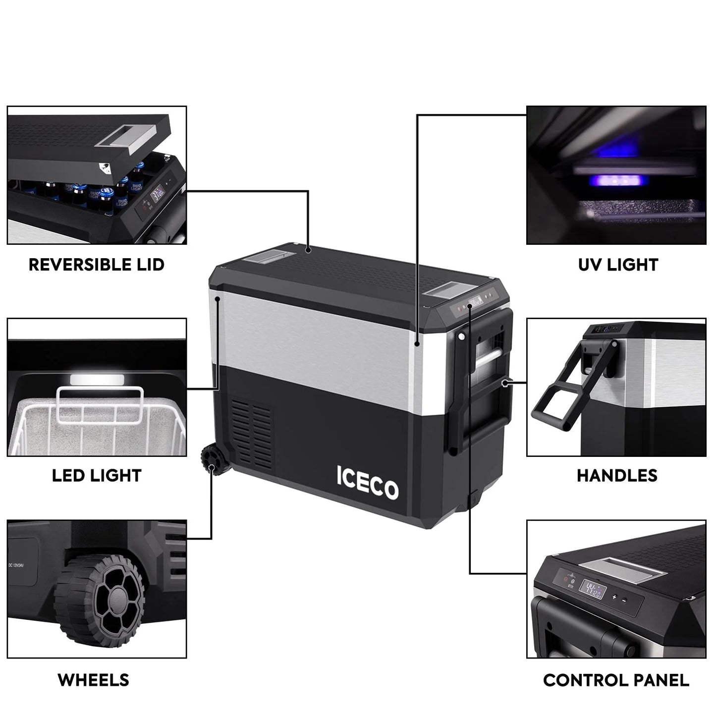 JP Pro Wheeled Portable Freezer with Slide Mount | ICECO