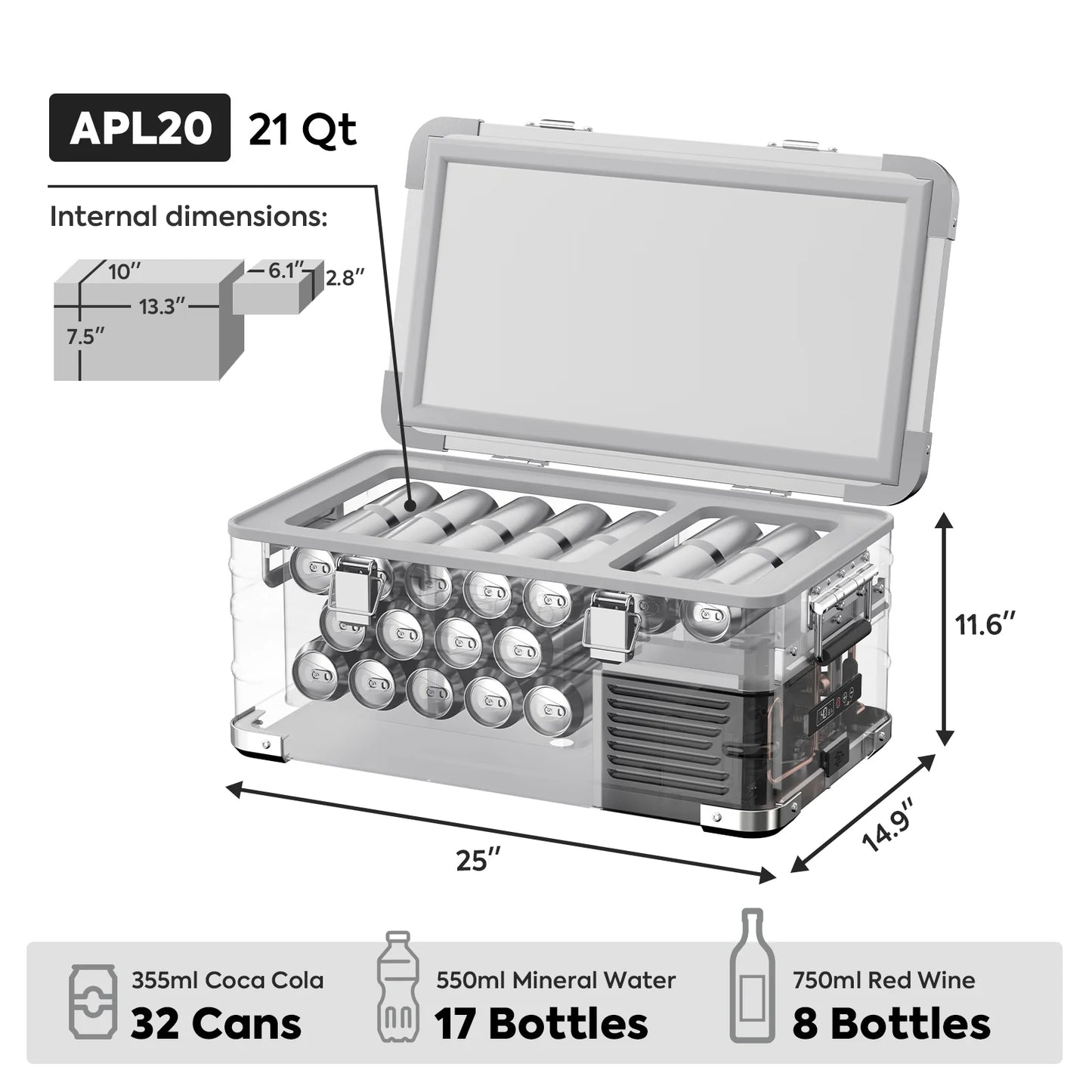 NEW! 21QT APL20 Light Duty Aluminum Freezer Single Zone